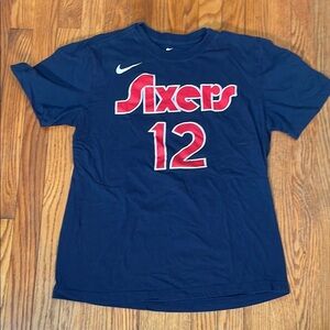 Nike The Nike Tee‎ Short Sleeve Tobias Harris #12 Sixers navy red men's m